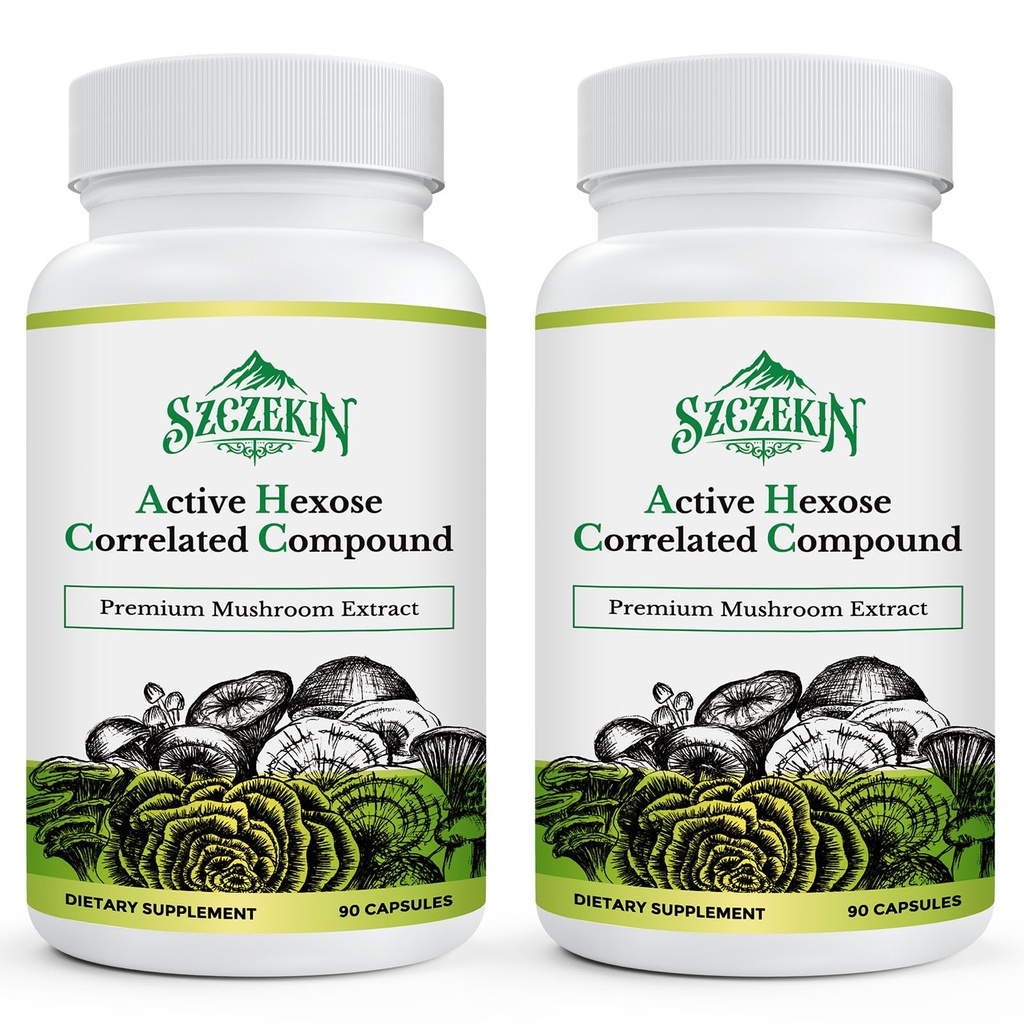 Aktif Hexose Corlev bileşikler 1500 mg Supplement, Natural 8 Mushroom Extract Supplement, Immune System, Liver Function, Natural Killer ve T Hücreler Aktivitesi, 180 Veggie Capsules