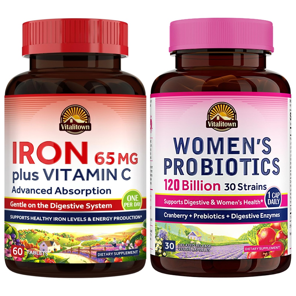 Vitalitown Women's Probiyotiks & Iron Supplement
