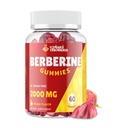 2000mg Berberine Supplement Gummies - Yüksek Potency Berberine with Ceylon Cinnamon Candy, Turmeric, Magnezyum, Chromium - Sugar Free, Vegan, Non-GMO, Gluten-Free - Peach Flavor 60 Gummies - 1 Pack