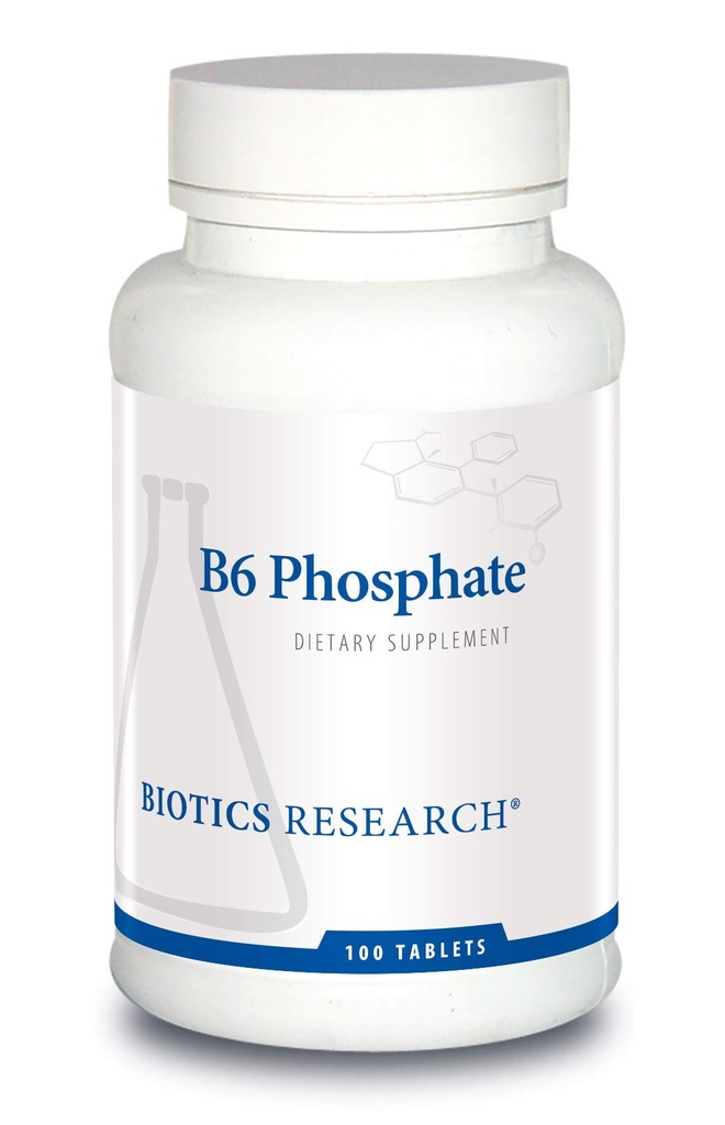 Biotics Research B6 Phosphate Biologically Active Form of Vitamin B6 ( piridoxal-5 fosfat), Destekler Immune Function, Metabolism, Cardiovascular Health 100 Tablet