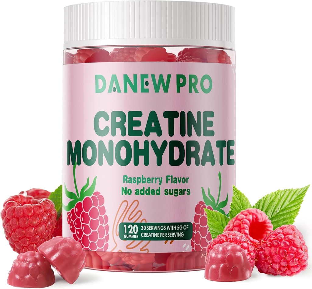 Erkekler ve Kadınlar Için Kreatin Monohidratlar - Sugar Free,Vegan, Raspberry Flavor, 120 Kont