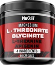 60 Capsules - Magnezyum L-Threonate Capsules 500 mg Glycinate 500 mg L-Theanine 200 mg & Apigenin 50 mg - Destek için Etkileyici Faydaları Olumlu Mood, Immune System, Brain Health & Focus