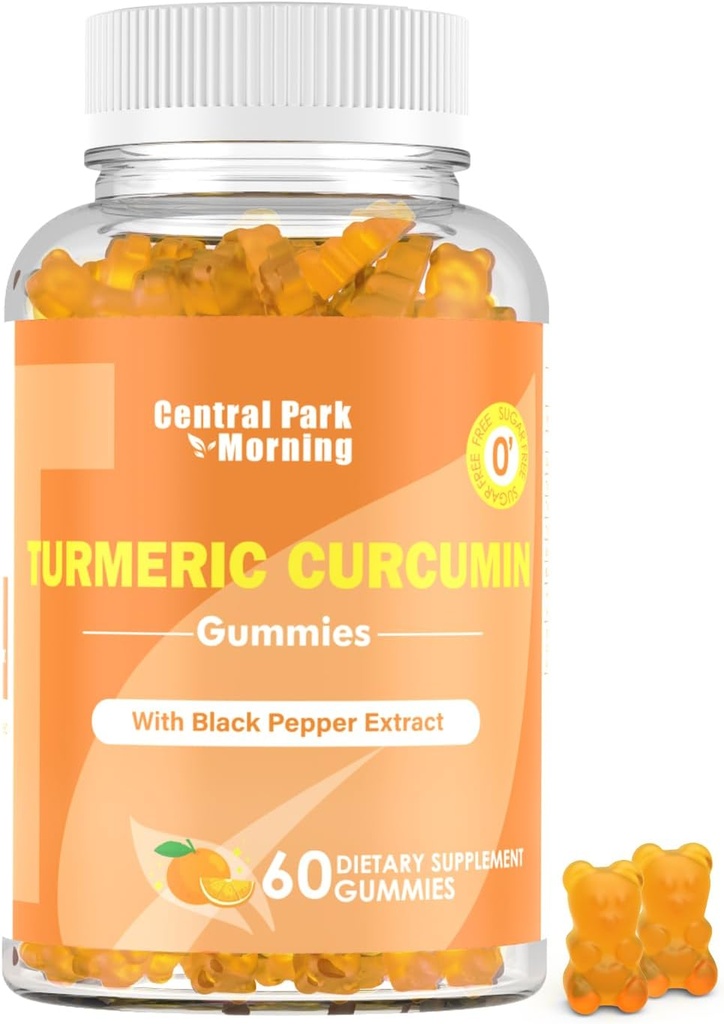 Turmeric Curcumin Gummies, Ekstra Güçlü Ortak Destek Turmeric Curcumin, Vegan Non-GMO, Diyetsel Tamam, 60 Kont