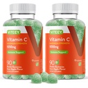 Yetişkinler için Viteey Chewable Vitamin C Gummies - 1050 mg En Güçlü Immune Support Supplement - Vegan, Gluten Free - 180 Count Count