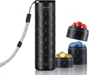 Ankomn Seyahat Vitamini Organizer – Güvenli Twist Lid, Airtight & Light for On-Go. Dayanıklı Ted-Free Material, Great for Pills, Supplements & Vitamins (Black)