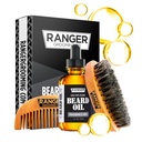 Ayıd Kit by Ranger Grooming Company by Leven Rose, 100% Organik Doğal Fragrance Free Unscented Beard Oil, Boar Bristle Beard Brush, Natural Wood Comb Beard Care Start Set for Men