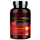 ZEBORA CoQ10-400mg ile Trans-Resveratrol, PQ & Vitamin E - BioPerine ile Yüksek Aromatikme-Q10 - Heart & Energy-Production için Güçlü Antioksit,120 Veggie Capsules
