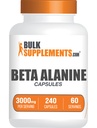BulkSupplements.com Beta Alanine Capsules - Beta Alanine Supplement, Pre-Workout Supplement - Gluten Free, 4 Capsules per Service, (3000 mg), 240 Kont (kısa Sayısı 1)