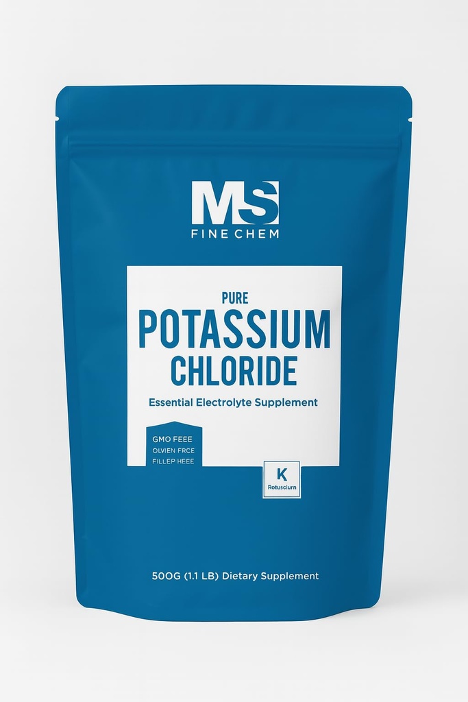 Potasyum klorid Toz - 500 gram - 1.1 lb - Potasyum Tamamlayıcı Toz, Pyum kloride Salt Substitute, Pyum Salt - Gluten Free, 200 mg