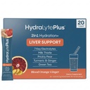 Hydralyte Liver Support + Electrolyte Mix with Milk Thistle, Turmeric, Ginger, Prickly Pear, Yeşil Çay Ekstra Rehidrasyon için Formülasyon (Kan Orange Ginger, 20 Packets)