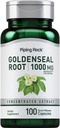 Piping Rock Goldenseal Root Capsules | 1000 mg | 100 Pills | Herbal Supplement | Yoğun Tür | Non-GMO, Gluten Free