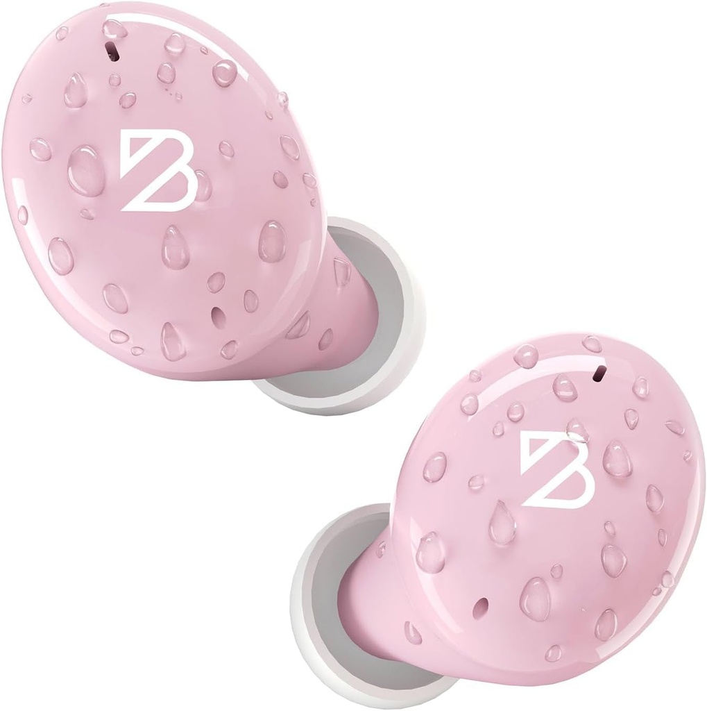 Back Bay Audio Tempo 30 Kablosuz Earbuds for Small Ears - Award-Winning Sound, Terproof Bluetooth Earbuds, Comfortable Ear Buds for Women, Pink Earphones Small Ear Canals, Long Battery Foots