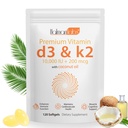 habereel Vitamin D3 K2 Capsules, D3&K2 Vitamin Tamam, D3 ve K2, D3 Tamam,Replenish K2 D3 Coconut Oil Yumuşakgels (120)