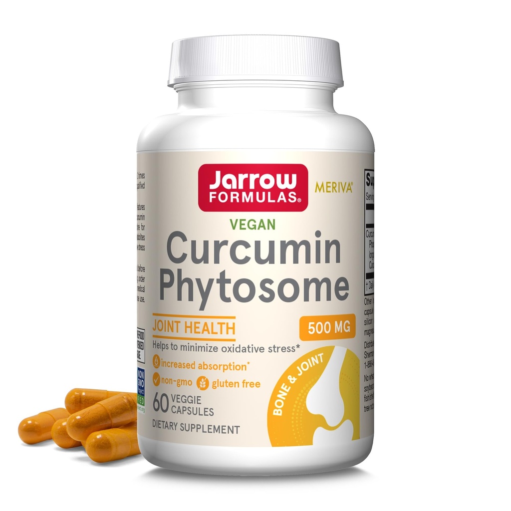Jarrow Formulas Curcumin Phytosome 500 mg - 60 Veggie Capsules - Meriva ile Formula - Antioksi Destek Supplement - Ortak Sağlık ve Destek - 60 Hizmet
