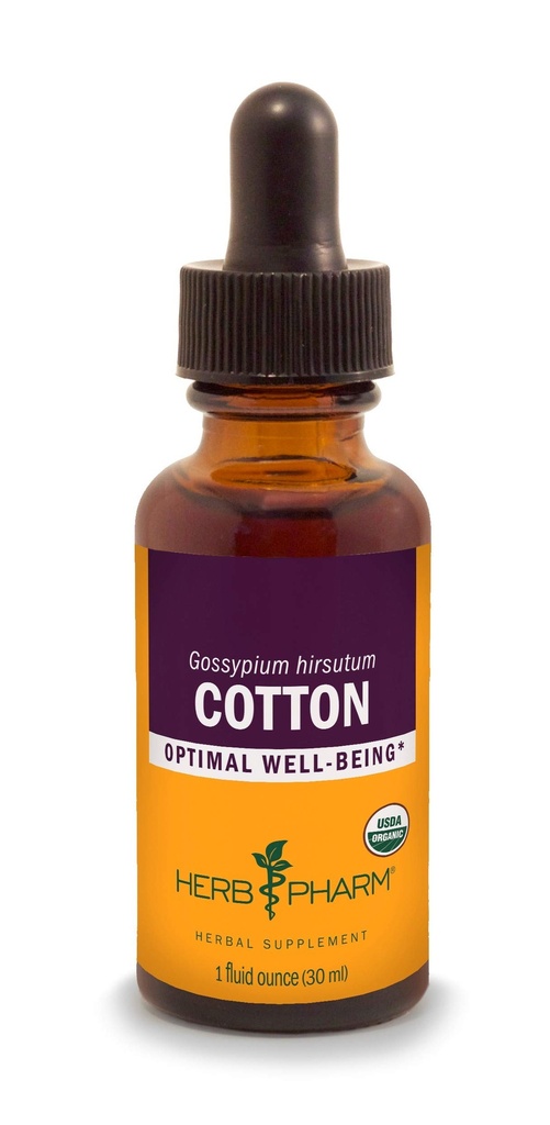 Herbm Pharm Sertifikalı Organik Pamuk Köklü Taklit, 1 Fl Oz