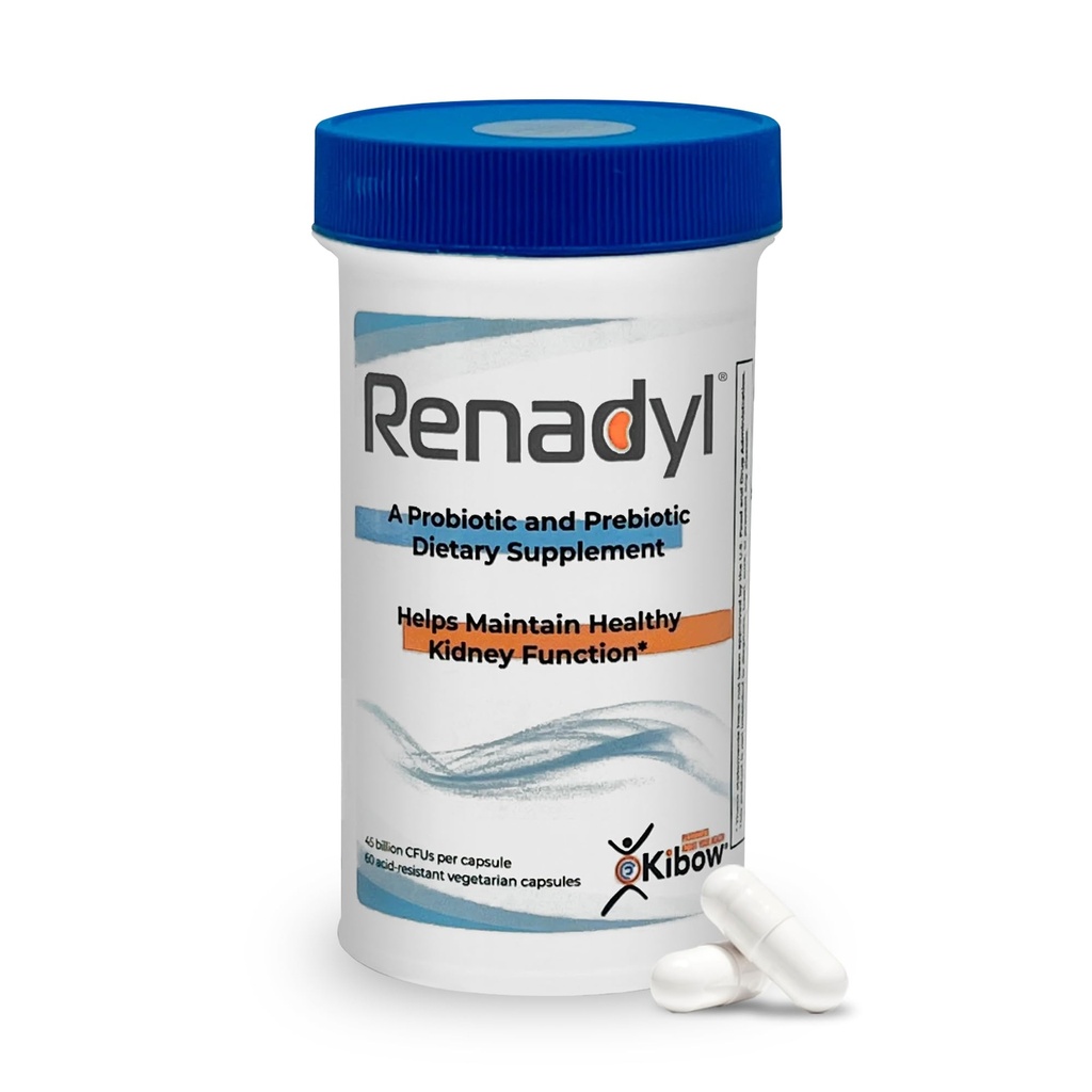 Renadyl Kidney Probiyotik Supplement | Urea, Kretinine, & Uric Acid Support | 45 Milyar CFUs | Klinik Olarak Test Edildi, ABD'de Yapılan, 60 Capsules (1 Şişe, 1 Ay Supply)