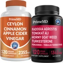 Ceylon Cinnamon (1pk) ve Fadogia Tongkat Ali (1pk) Tamam Sche - Kalp, Enerji, Kas, testosteron ve Immune Desteği - Non-GMO, Vegan, Gluten-Free