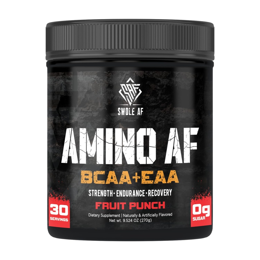 Swole AF | Amino AF BCAA + EAA | Endurance & Recovery için Temel Amino Asitler | Gelişmiş Mood Faster Metabolism için Diyetsel Tamam | Meyve