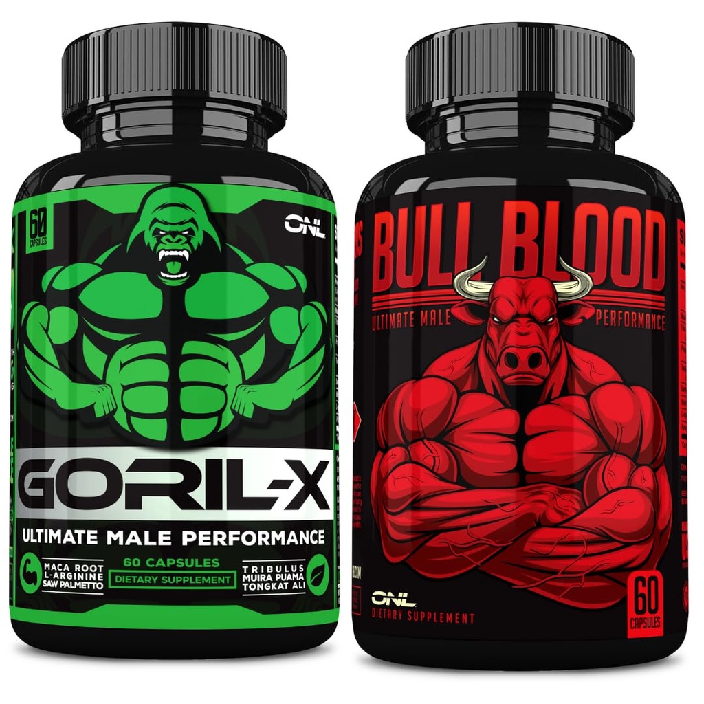 ONL Men's testosteron (28) Sche - GORIL-X & Bull Blood | Gelişmiş Güçlü, Stamina & Energy | Horny Goat Weed, Maca, Tongkat Ali, Tribulus - 120 Capsules