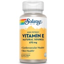 SOLARAY Vitamin E 1000 IU Softgel Capsules, 670 mg - d Alfa Tocopherol E Supplements - Skin Health, Heart Function ve Antioksit - 60 Günlük Garanti - 60 Hizmet, 60 Softgels