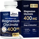 Magnezyum Glycinate 400 mg - 270 Tablet Magnezyum (not Capsules) - 400 mg Elemental Magnezyum - Yüksek Biyo kullanılabilir - Vegan ve Vegetarian - Geliştirilmiş Uyku için, Stres Yardım & Cramp Savunması