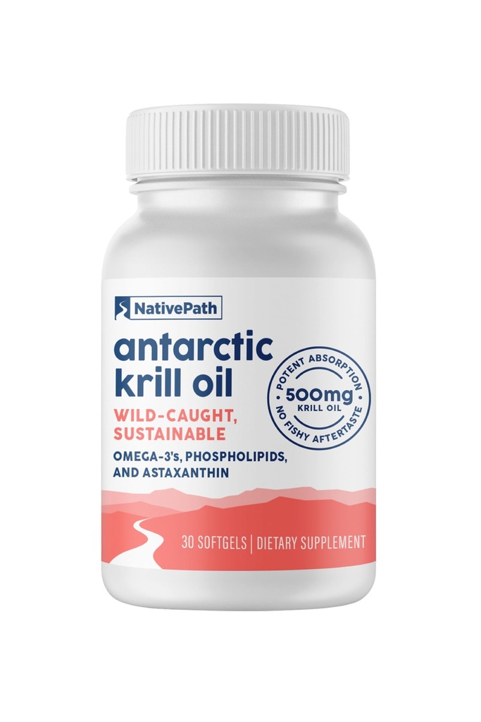 YerliPath Wild-Caught Antarktika Krill Oil 500 mg - Premium Astaxanthin 200mcg Phospholipid-Bound Omega-3 EPA DHA - Pure Formula GMP sertifikalı Üçüncü Parti Test Edildi - 30 Softgels