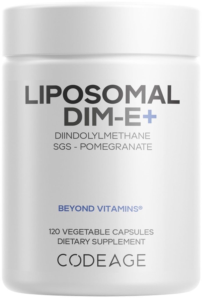 Kodaj Liposomal DIM Supplement - 4 Ay DIM Vitaminleri ve SGS, Pomegranate, Broccoli, Vitamin E Isomers Tocopherols Alpha Beta Delta - Liposomal Formula - Gluten-Free - 120 Capsules