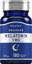 Piping Rock Melatonin 1 mg | 180 Tablet | Yetişkinler için Tamam | Vegetarian, Gluten Free, Non-GMO