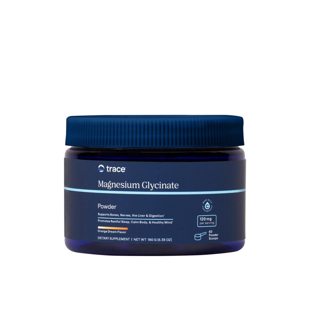 Trace Minerals Magnezyum Glycinate 120 mg - Sağlıklı Digestion & Muscles için İç Mix - Immune System Support Toz - Magnezyum Supplement to Aid Health Sleep - Orange Dream, 180g (60 Hizmet)