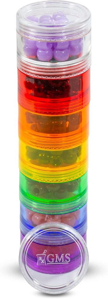 7 Günlük Tıp Pill Organizer - Evlenebilir Pill Box - Fits Small Tabletler & Vitamin Supplements - Daily Medicine Organized in One Place - Small - Rainbow