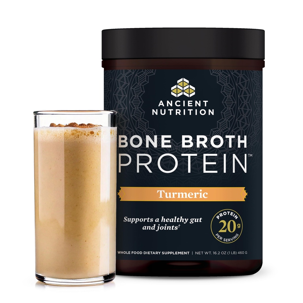 Eski Beslenme Çimi Fed, Cage Free, Bone Broth protein Toz, 20g protein, Hydrolyzed Collagen,, Keto & Paleo Friendly, Supports Joint & Gut Health, Turmeric, 20 Servisler