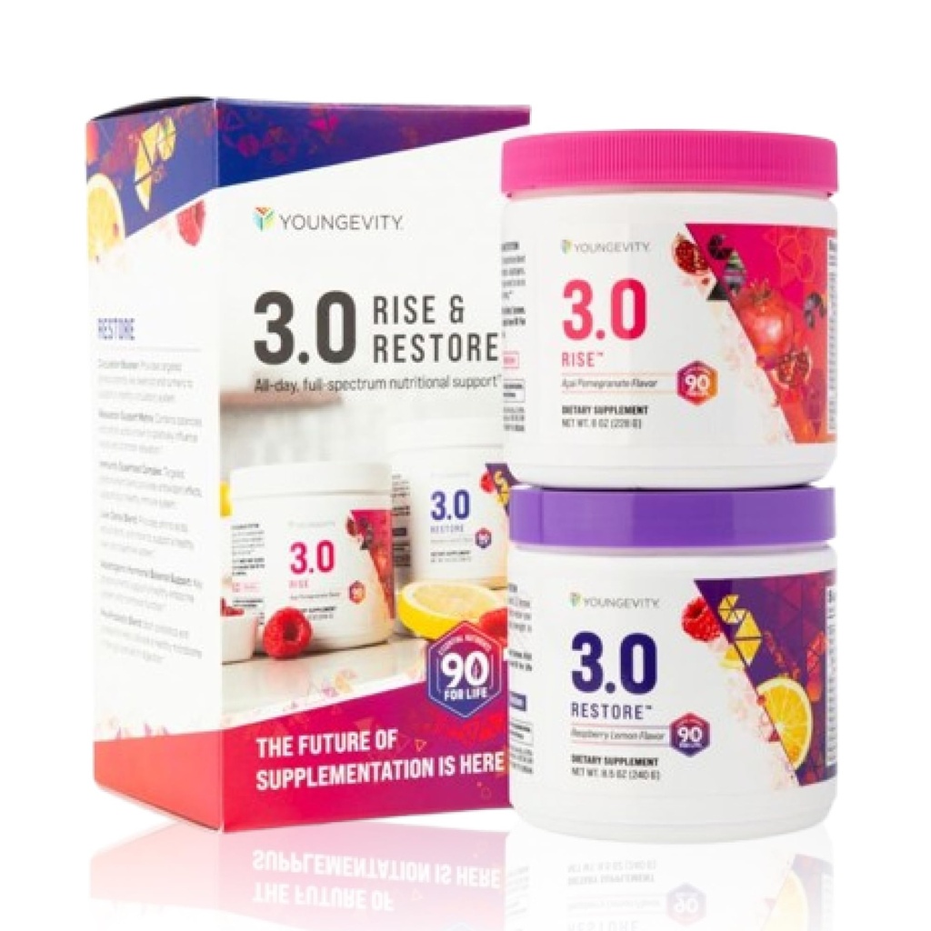Tangy Tangerine 3.0 Rise & Restore | Gün ve Gece için Çift Sistem Tamamı | Doğal Enerji, Bilişsel Immune & Digestive Support | Acai Pomegranate & Raspberry Lemon
