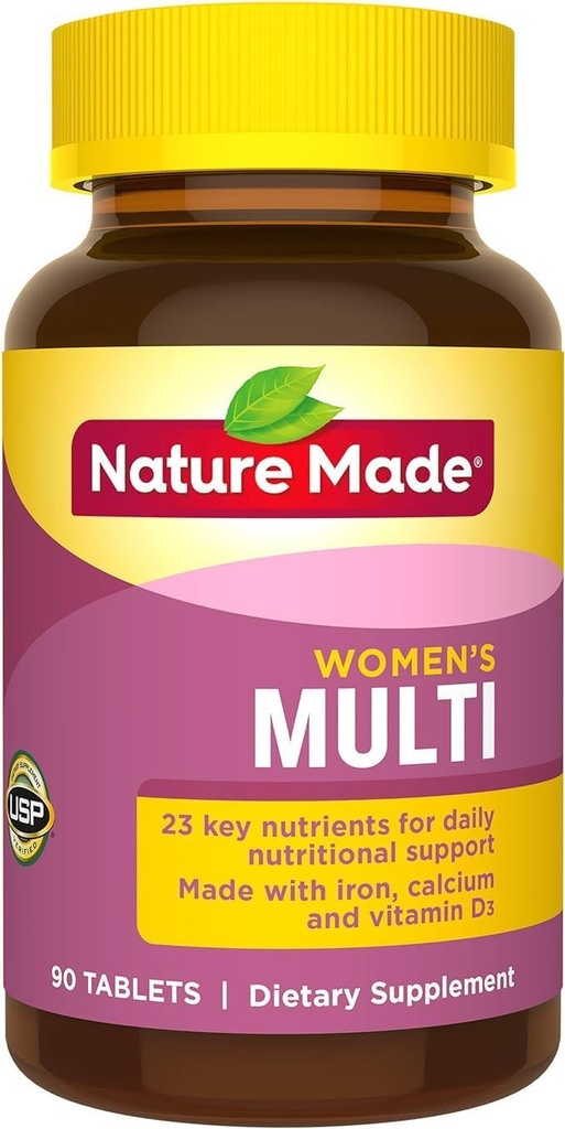 Nature Made Women's Multivitamin Tabletleri, Günlük Beslenme Desteği için 90 Kont (Pazar Mayıs Vary)