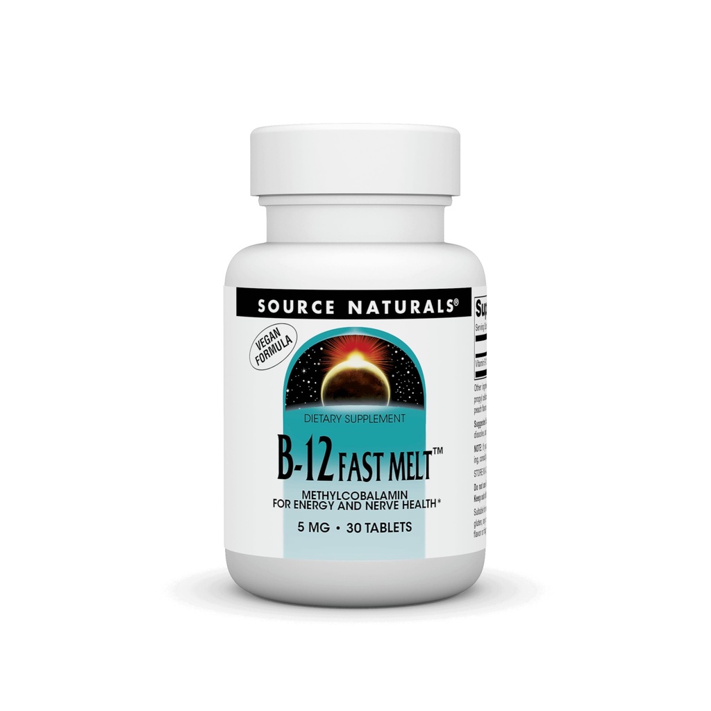 Source Naturals Vitamin B-12, Supports Energy Production * 5 mg - 30 Hızlı Melt Vegan
