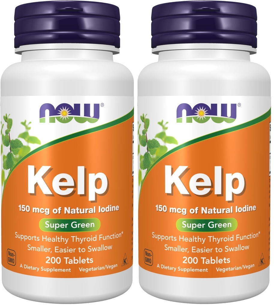 Şimdi Tamamlar, Kelp 150 mcg of Natural Iodine, Easier to Swallow Tablet, Super Green, 200 Tablet (Pack of 2)