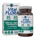 Vital Planet - Vital Flora Erkekler 55+ Daily Probiyotik, 60 Milyar CFU, 60 Diverse Strains, 7 Organik Prebiyotikler, Immune Support, Gas Relief, Colon and Digestive Health Probiyotiks for Men 30 Capsules