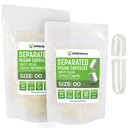 XPRS Nutra Vegan Boyutu 00 Ayrılı Kapsüller - 100 Kont Clear Premium Boş Kapsüller Çantada Ayrıştı - 00 Pills DIY Tamam Filling için Boş