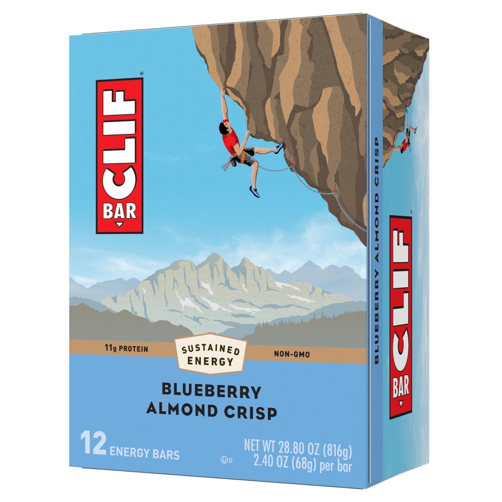 KIZLA - Blueberry Almond Crisp - Organik Oats - Non-GMO - Plantive - Energy Bars - 2.4 oz. (12 Pack)