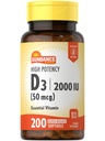 Sundance High Potency D3 2000 IU | 200 Hızlı Yayın Softgels | Essential Vitamin Formula | Non-GMO ve Gluten Ücretsiz Supplement