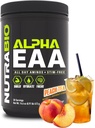 NutraBio Alpha EAA - Kas Büyüme ve Hydration için All-Day Amino Asitler - Nootropics & Adaptogens- Full Spectrum EAA BCAA Toz - 30 Hizmet - Peach Çay