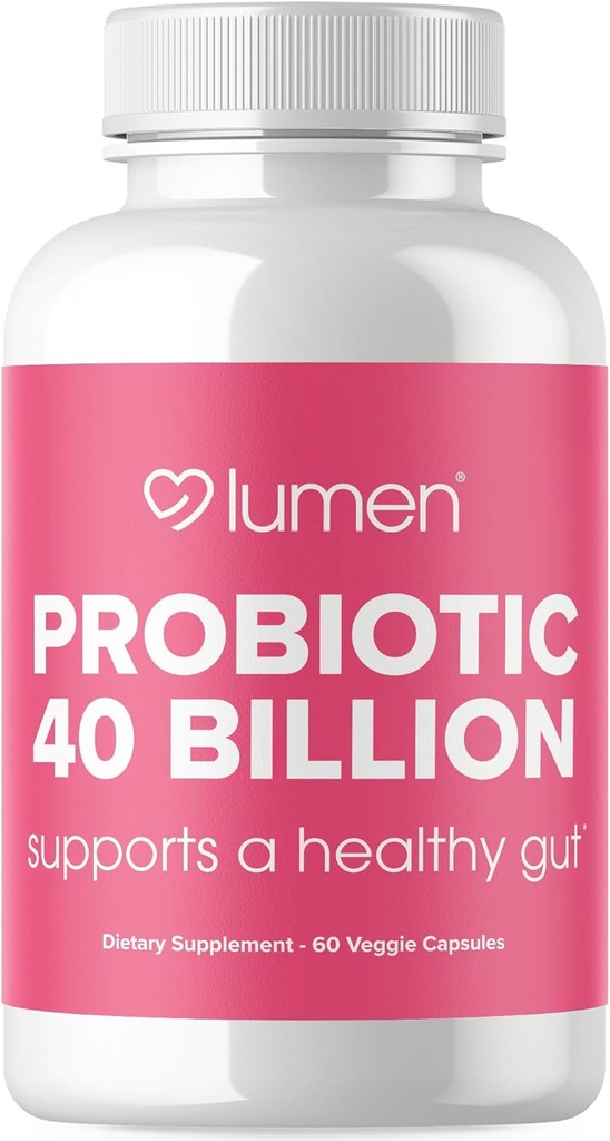 Lumen Naturals Probiyotiks 40 Milyar CFU | Kadınlar ve Erkekler için Probiyotikler | Destekler Digestion, Gut Health & Immune System with Digestive Enzymes - 60 Veggie Count