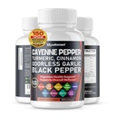 Cayenne Pepper Turmeric Odorless Cin Cinnamon Fenugreek Citrus Bergamot Artichoke Blueberry Green Tea Black Pepper -150 Capsules- Made in USA
