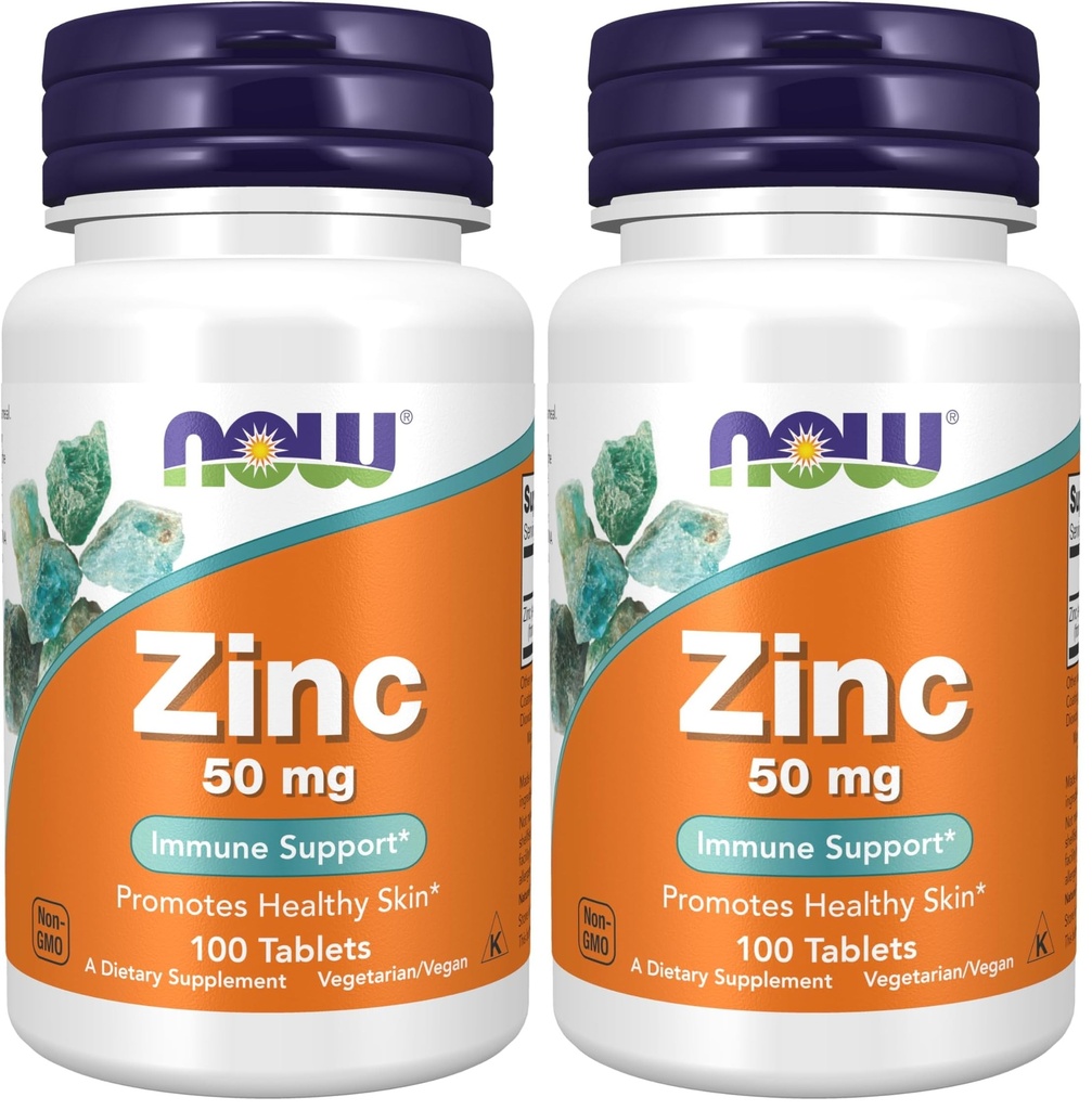 Şimdi Gıdalar Tamamlar, çinko (Zinc Gluconate) 50 mg, Destekler Enzyme Fonksiyonlları*, Immune Support*, 100 Tablet (Pazarlama 2)