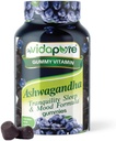 Ashwagandha Gummies, High Potency Ashwagandha Root Extract with Magnezyum Glycinate, Melatonin, B6, Valerian Root, GABA, Erkekler ve Kadınlar için Passion çiçek. 60 Kont 30 benimVidaPure
