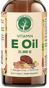 Mother Nature's Essentials Natural Vitamin E Oil Food Grade, 21,000IU d-Alpha-tocopherol, İşlem edilmedi. 1 oz.
