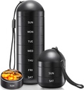 Zannaki XL Metal Seyahat Pill Organizer, Ekstra Büyük Sular Haftalık Pill Box, alüminyum Alloy Pill Case Konteyner, Honda Free 7 Günlük Tıp Vitamin için Organize Kazananlar, Fish Oil, Supplement