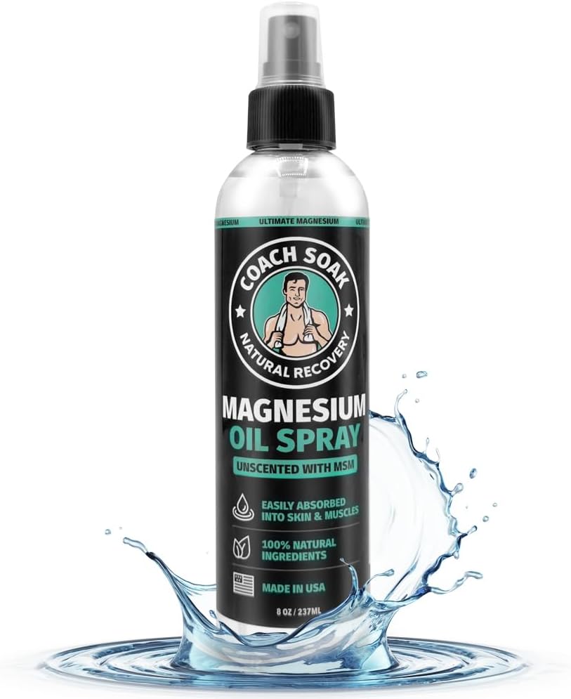 MSM ile Koç Soak Magnezyum Yağı Kombine - 8oz, Ekstra Magnezyum Chloride Güçlü, Ayaklar ve Vücut için %100 Saf Topical Sprey - ABD'de Made in USA