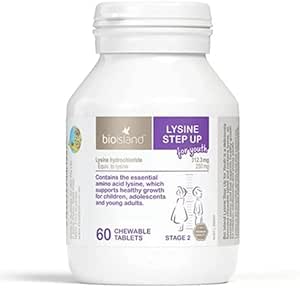 2 Set Bio Island Lysine Step Up for Youth 60 Chewable Tabletler (Australia Import)