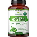Zazzee USDA Organik Kutsal Basil 10:1 Ekstraksiyon, 6000 mg Güçlü, 120 Vegan Capsules, Yoğun ve Standartlaştırılmış 10X Tulsi Ekstraksiyon, Ursolic Acid, 100% sertifikalı Organik, Non-GMO
