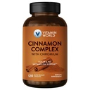 Chromium ile Dünya Cinnamon Kompleksi, 1000 mg Cinnamon Supplements with High-Potency Chromium for Health Metabolism & Anti Protectionoxy, 120 Capsules, 2 Ay Supply, Gluten Free